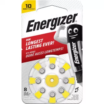 Energizer 10 (PR70) sinkki-ilma kuulokojeen paristot, 1,45 V, 8 kpl:n pakkaus
