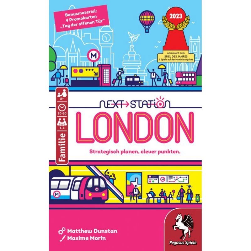 PEGASUS Next Station London – Flip-and-Write-lautapeli, 1–4 pelaajaa, 8-vuotiaille ja vanhemmille