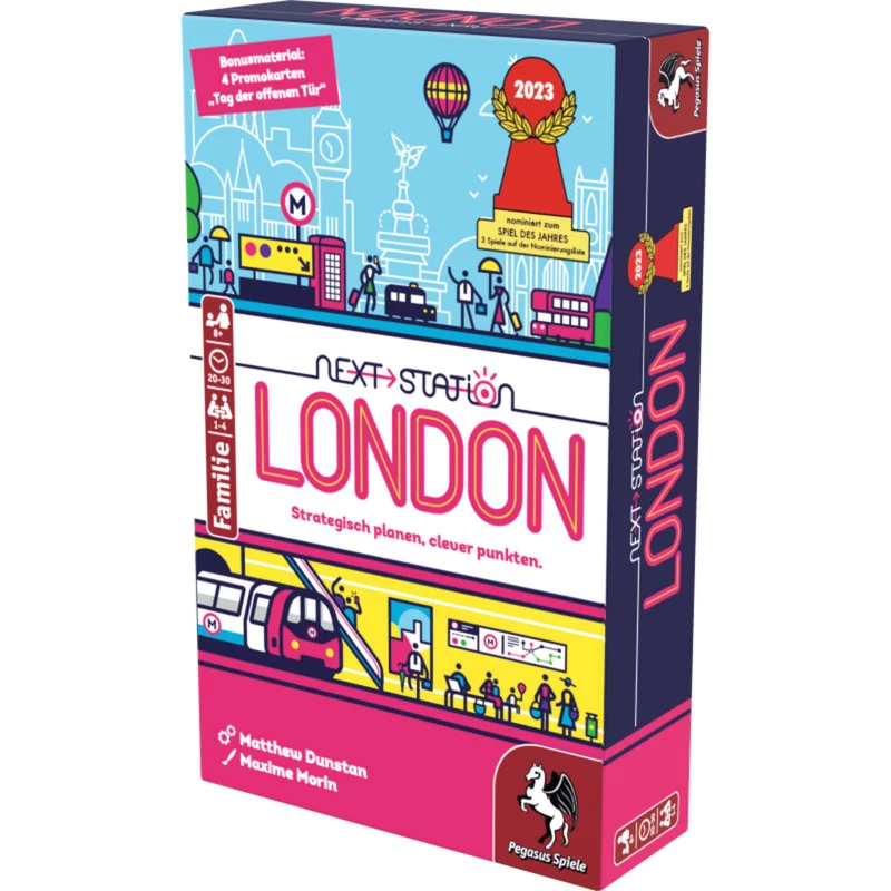 PEGASUS Next Station London – Flip-and-Write-lautapeli, 1–4 pelaajaa, 8-vuotiaille ja vanhemmille