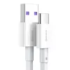 Baseus Superior Series USB-A - USB-C -kaapeli, 66W pikalataus, 2m, valkoinen