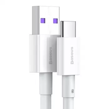 Baseus Superior Series USB-A - USB-C -kaapeli, 66W pikalataus, 2m, valkoinen