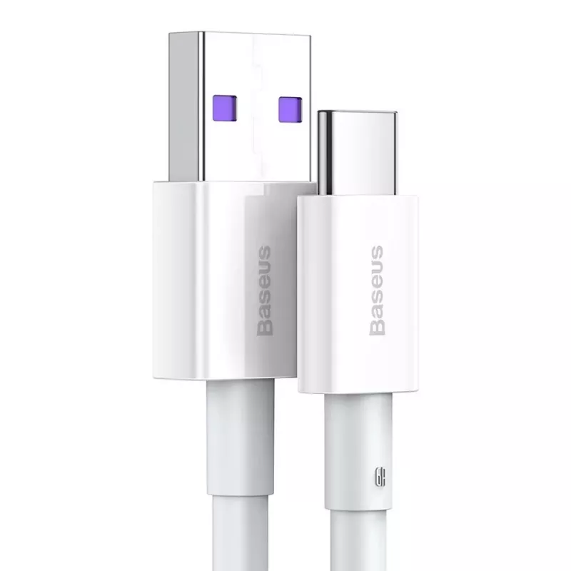 Baseus Superior Series USB-A - USB-C -kaapeli, 66W pikalataus, 2m, valkoinen