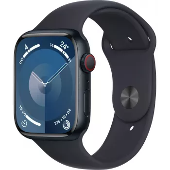 Apple Watch 9 GPS + Cellular 45mm, Keskiyö, Sport Band M/L (MRMD3ET/A)