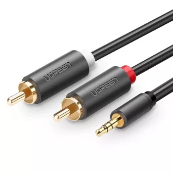 Ugreen 2x RCA - 3,5 mm audiokaapeli 1,5 m musta