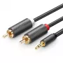 Ugreen 2x RCA - 3,5 mm audiokaapeli 1,5 m musta