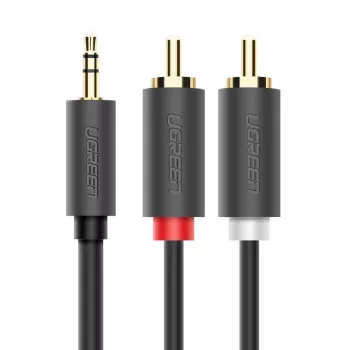 Ugreen 2x RCA - 3,5 mm audiokaapeli 1,5 m musta