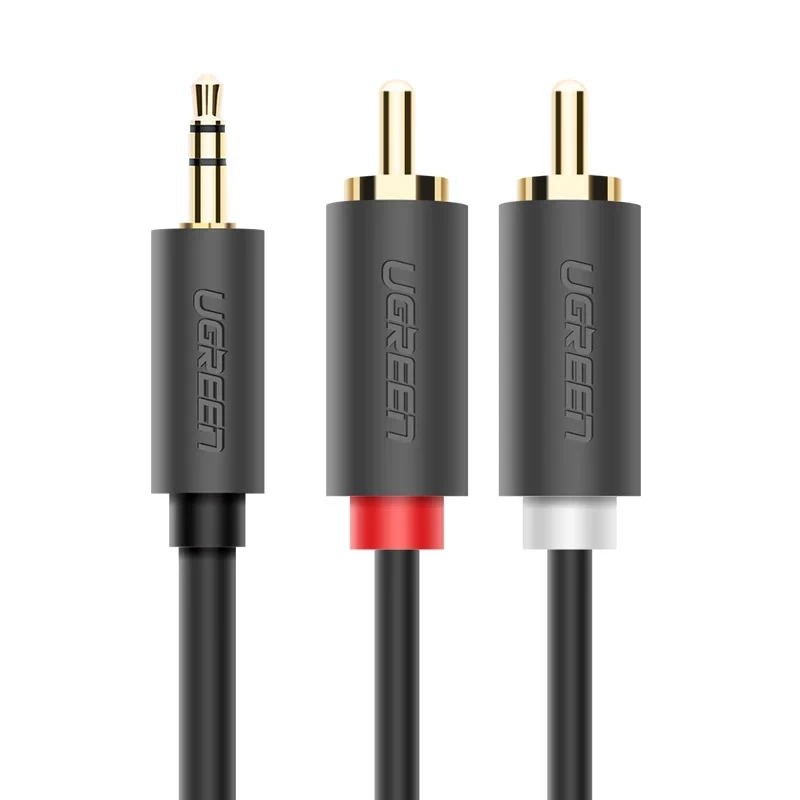 Ugreen 2x RCA - 3,5 mm audiokaapeli 1,5 m musta