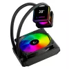 Rampage INFINITE V120 ARGB 120 mm neste-CPU-jäähdytin lämpötilanäytöllä, musta