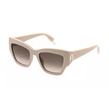 FURLA naisten Cat-Eye-aurinkolasit SFU891-5406CT - Havana-asetaattikehykset ruskeilla liukuvärilinsseillä, 54 mm
