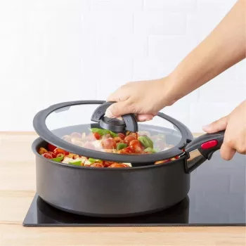 TEFAL Ingenio 16 cm kansi karkaistua lasia taitettavalla nupilla L9846153