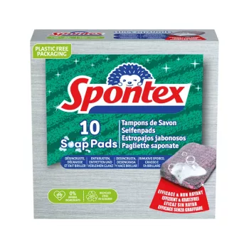 Spontex saippuatyynyt 30% saippuaa teräsvillasta, 10 kpl:n pakkaus