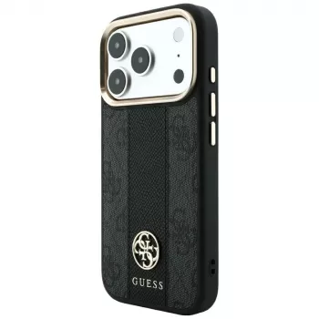 Guess 4G Stripe Round and Classic Logos MagSafe-kotelo Apple iPhone 18 Pro / 17 Pro - musta