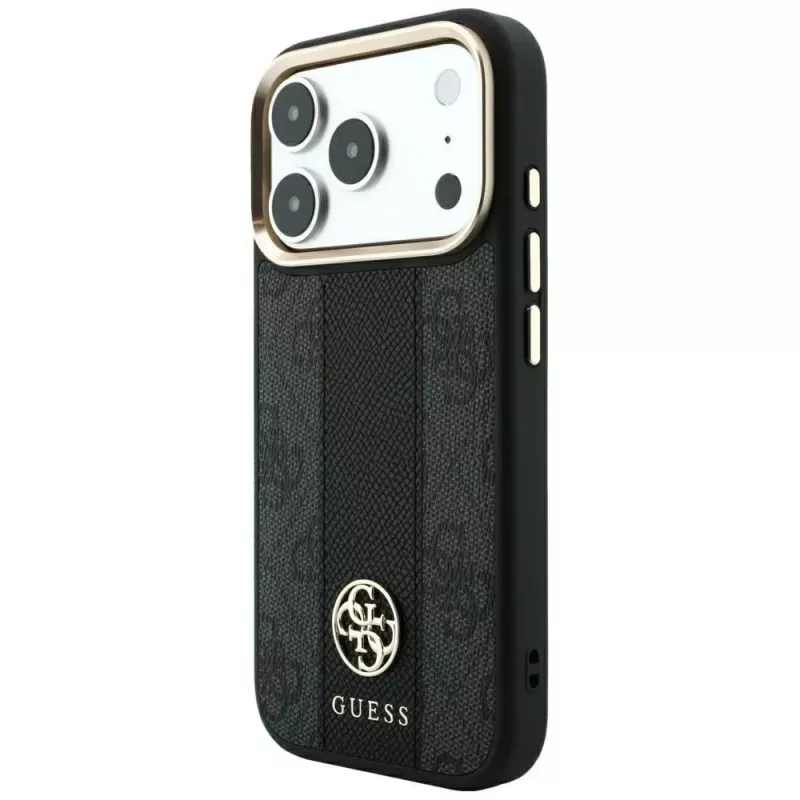 Guess 4G Stripe Round and Classic Logos MagSafe-kotelo Apple iPhone 18 Pro / 17 Pro - musta
