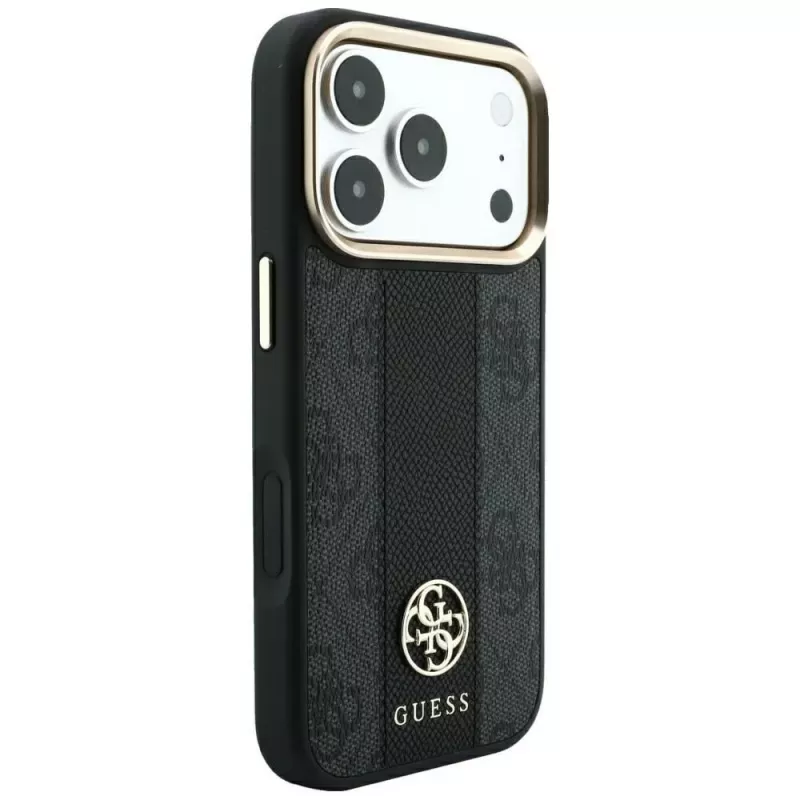 Guess 4G Stripe Round and Classic Logos MagSafe-kotelo Apple iPhone 18 Pro / 17 Pro - musta