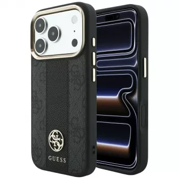 Guess 4G Stripe Round and Classic Logos MagSafe-kotelo iPhone 18 Pro Max / 17 Pro Max - musta