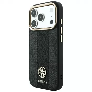 Guess 4G Stripe Round and Classic Logos MagSafe-kotelo iPhone 18 Pro Max / 17 Pro Max - musta