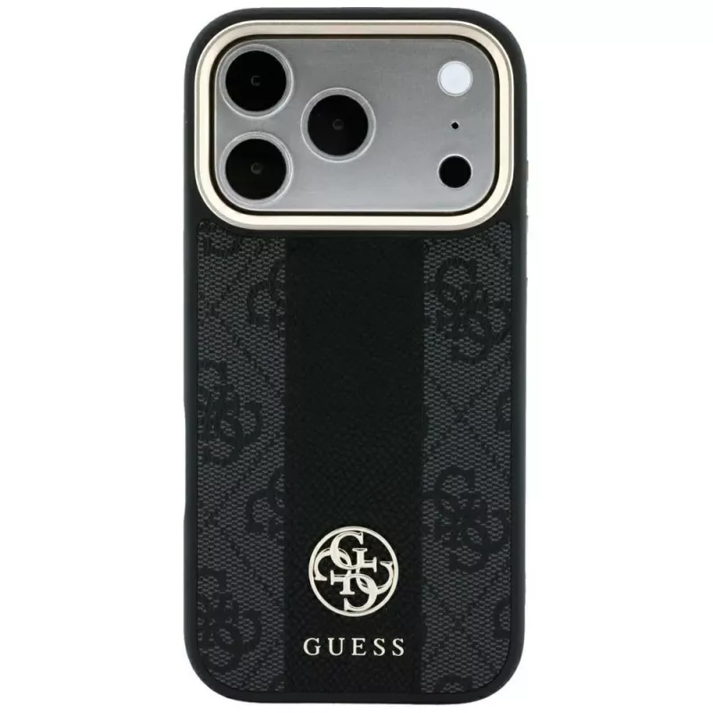 Guess 4G Stripe Round and Classic Logos MagSafe-kotelo iPhone 18 Pro Max / 17 Pro Max - musta