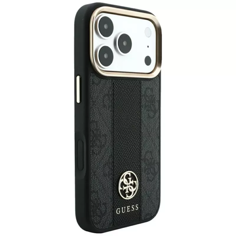 Guess 4G Stripe Round and Classic Logos MagSafe-kotelo iPhone 18 Pro Max / 17 Pro Max - musta