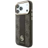 Guess 4G Stripe Round and Classic Logos MagSafe-kotelo iPhone 18 Pro / 17 Pro - ruskea