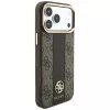 Guess 4G Stripe Round and Classic Logos MagSafe-kotelo iPhone 18 Pro / 17 Pro - ruskea