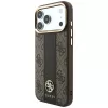 Guess 4G Stripe Round & Classic Logos MagSafe -kotelo iPhone 18 Pro Max / 17 Pro Max - ruskea