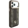 Guess 4G Stripe Round & Classic Logos MagSafe -kotelo iPhone 18 Pro Max / 17 Pro Max - ruskea