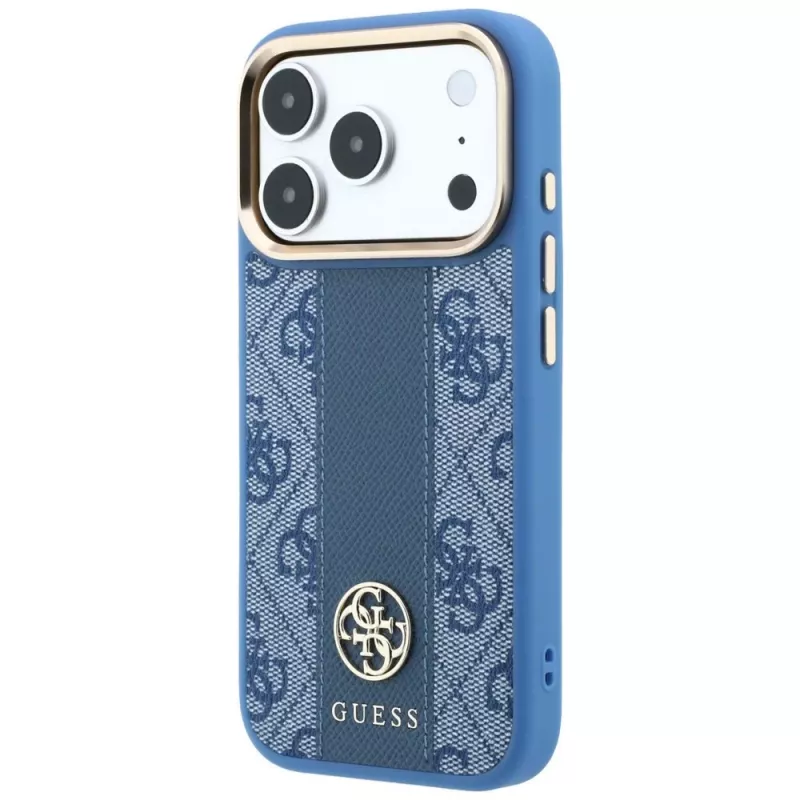 Guess 4G Stripe Round Classic Logos MagSafe -kotelo iPhone 18 Pro Max / 17 Pro Max - sininen