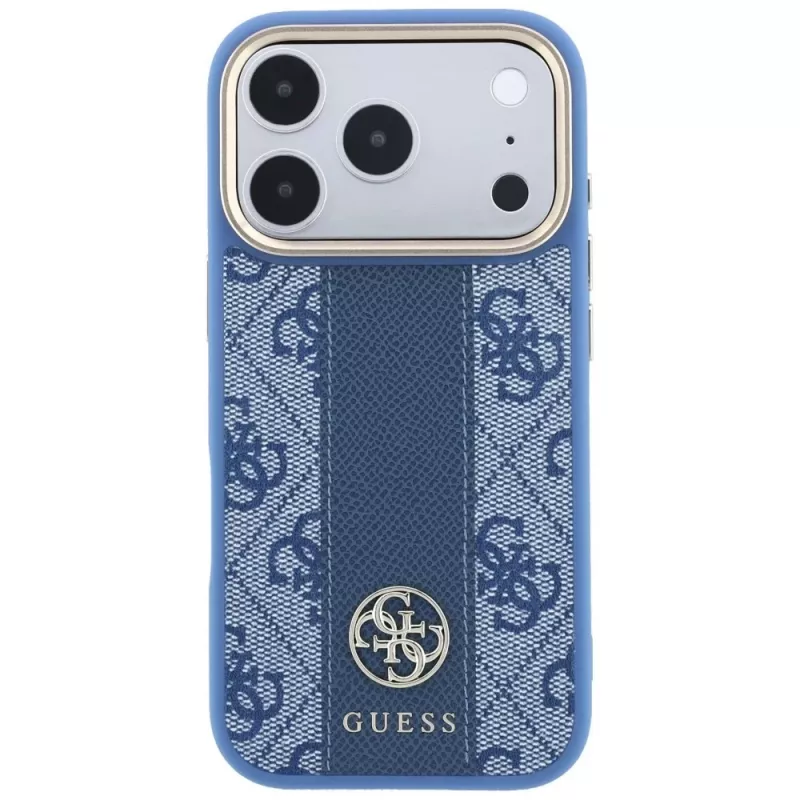 Guess 4G Stripe Round Classic Logos MagSafe -kotelo iPhone 18 Pro Max / 17 Pro Max - sininen