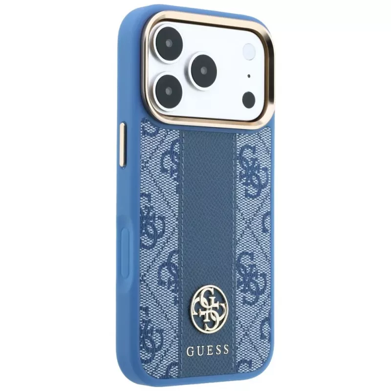 Guess 4G Stripe Round Classic Logos MagSafe -kotelo iPhone 18 Pro Max / 17 Pro Max - sininen