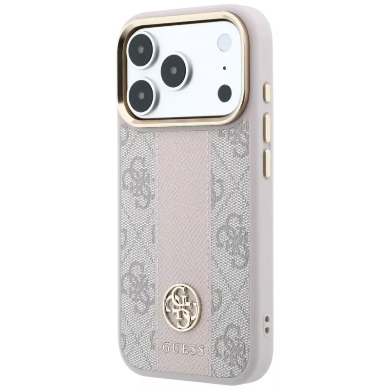 GUESS 4G Stripe Round and Classic Logos MagSafe-kotelo iPhone 18 Pro Max / 17 Pro Max - pinkki