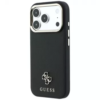 Guess Saffiano Small 4G & Classic Logo MagSafe -kotelo Apple iPhone 17 Pro Max / 18 Pro Max - musta