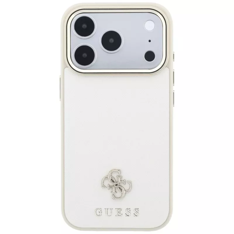 GUESS Saffiano Small 4G & Classic Logo MagSafe -kotelo iPhone 17 Pro Max / 18 Pro Max - beige