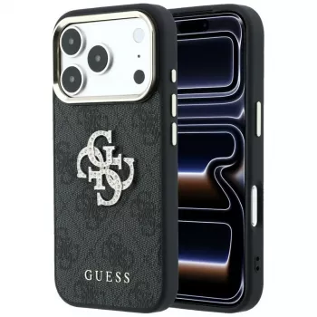 Guess 4G & Big Strass Logo -kotelo iPhone 17 Pro Max / 18 Pro Max - musta