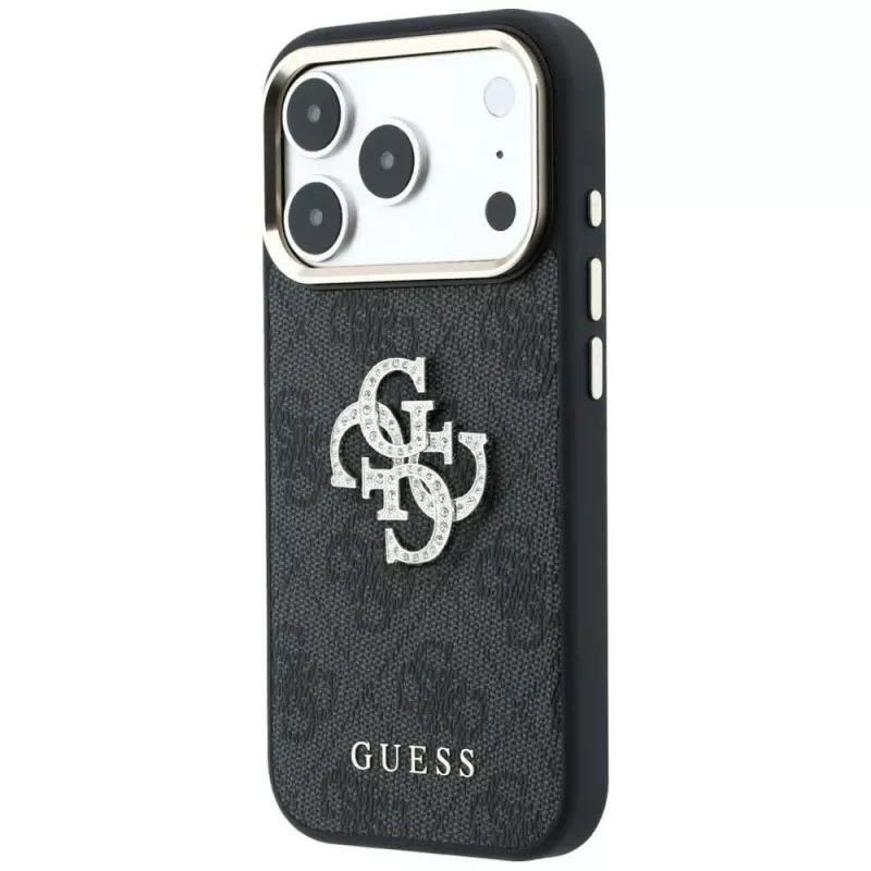 Guess 4G & Big Strass Logo -kotelo iPhone 17 Pro Max / 18 Pro Max - musta