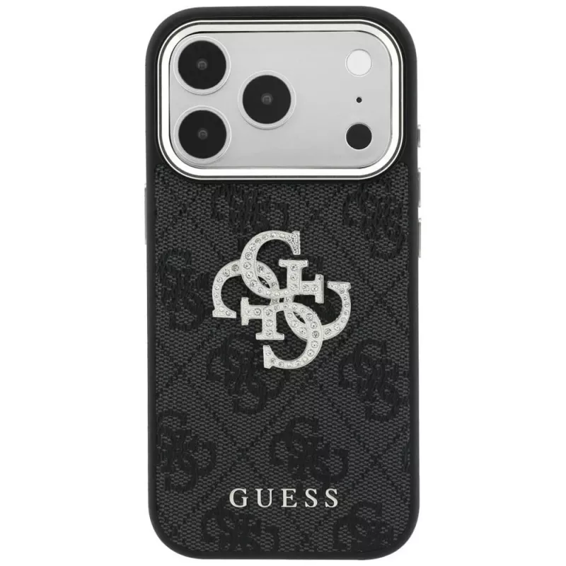 Guess 4G & Big Strass Logo -kotelo iPhone 17 Pro Max / 18 Pro Max - musta