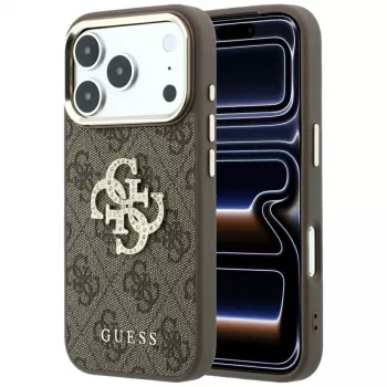 GUESS 4G & Big Strass Logo -takakansi Apple iPhone 17 Pro Max / 18 Pro Max - ruskea