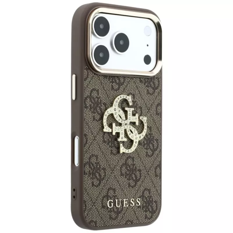 GUESS 4G & Big Strass Logo -takakansi Apple iPhone 17 Pro Max / 18 Pro Max - ruskea