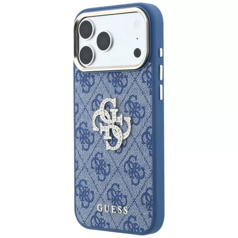 GUESS 4G & Big Strass Logo -kovakotelo iPhone 18 Pro / 17 Pro - sininen