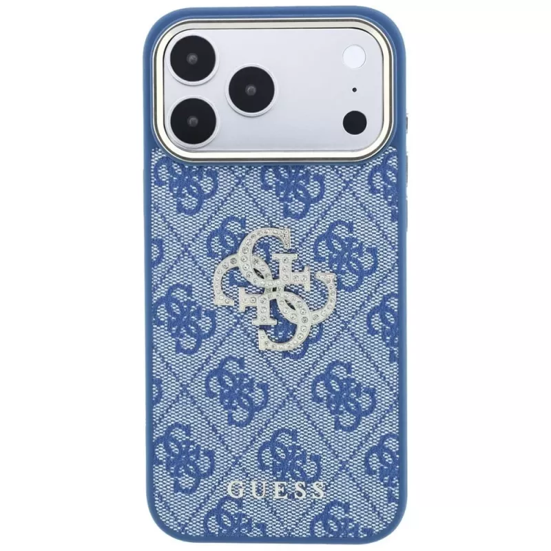 GUESS 4G & Big Strass Logo -kovakotelo iPhone 18 Pro / 17 Pro - sininen
