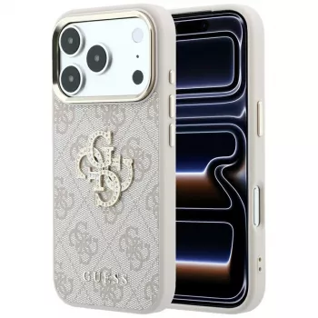 Guess 4G Big Strass Logo -kotelo iPhone 17 Pro / 18 Pro - pinkki