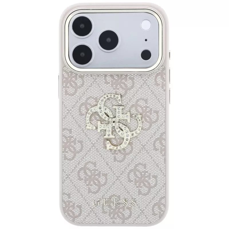 Guess 4G Big Strass Logo -kotelo iPhone 17 Pro / 18 Pro - pinkki