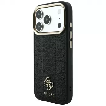 Guess Stripe Peony 4G Logo MagSafe -kotelo Apple iPhone 18 Pro / 17 Pro - musta