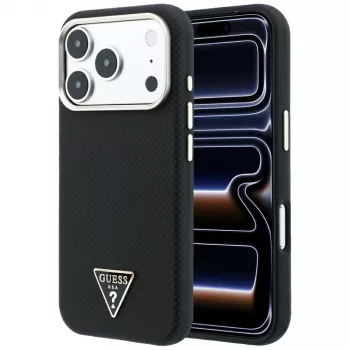 Guess Kevlar Triangle Logo MagSafe -kotelo iPhone 17 Pro / 18 Pro - musta
