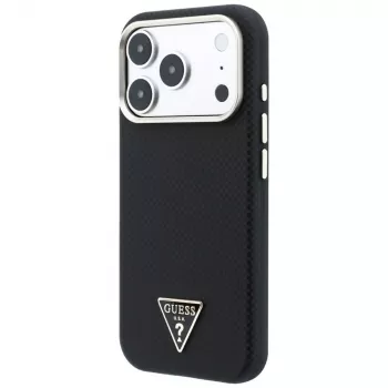 Guess Kevlar Triangle Logo MagSafe -kotelo iPhone 17 Pro / 18 Pro - musta
