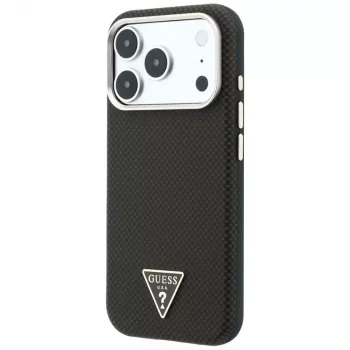 GUESS Kevlar Triangle Logo MagSafe -kotelo iPhone 17 Pro Max / 18 Pro Max - ruskea