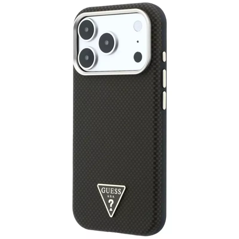 GUESS Kevlar Triangle Logo MagSafe -kotelo iPhone 17 Pro Max / 18 Pro Max - ruskea