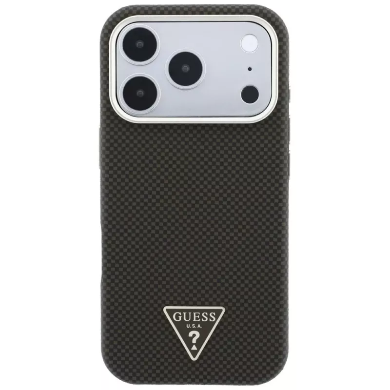 GUESS Kevlar Triangle Logo MagSafe -kotelo iPhone 17 Pro Max / 18 Pro Max - ruskea