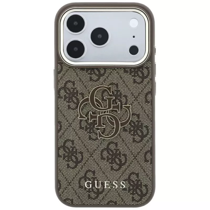 Guess 4G & Big Resin Logo -kotelo iPhone 17 Pro Max / 18 Pro Max - ruskea