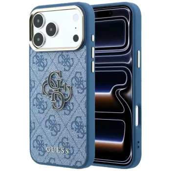 Guess 4G & Big Resin Logo -kotelo iPhone 17 Pro / 18 Pro - vaaleansininen