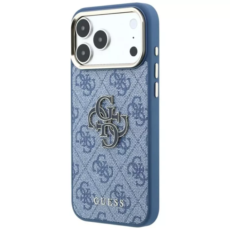 GUESS 4G & Big Resin Logo -kotelo iPhone 17 Pro Max / 18 Pro Max - vaaleansininen